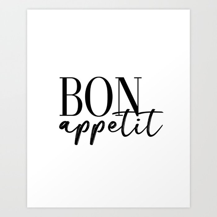 Bon Appetit Sign Dining Room Decor Typographic Print Kitchen
