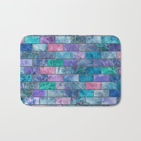 Frozen Leaves Tile Pattern 2 Bath Mat