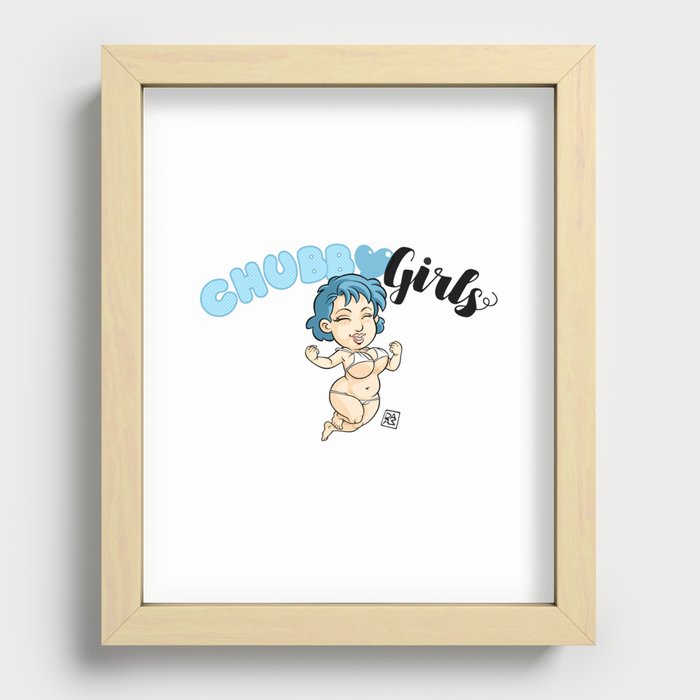 Chubby Girls "Blue one" Recessed Framed Print