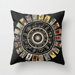 The Major Arcana & The Wheel of the Zodiac Throw Pillow