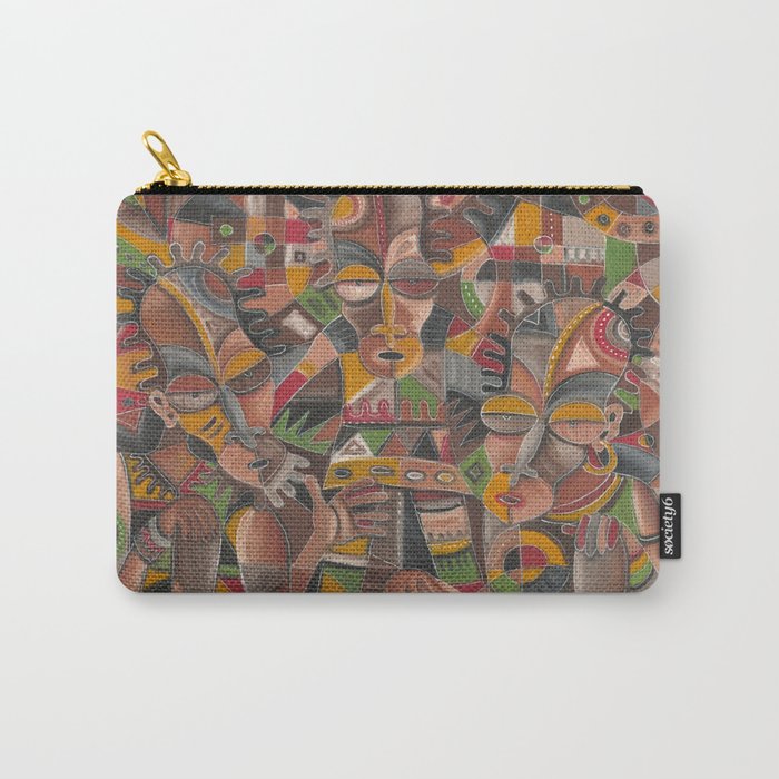 Mother Father and Child painting from Africa Carry-All Pouch