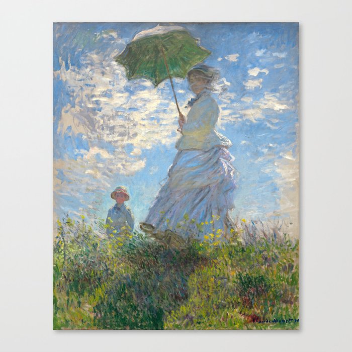 Woman with a Parasol by Claude Monet, 1875 Canvas Print