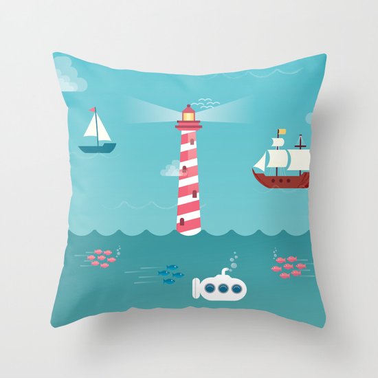 Beside the Seaside Throw Pillow