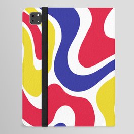 Warped Swirl Marble Pattern (red/blue/yellow) iPad Folio Case