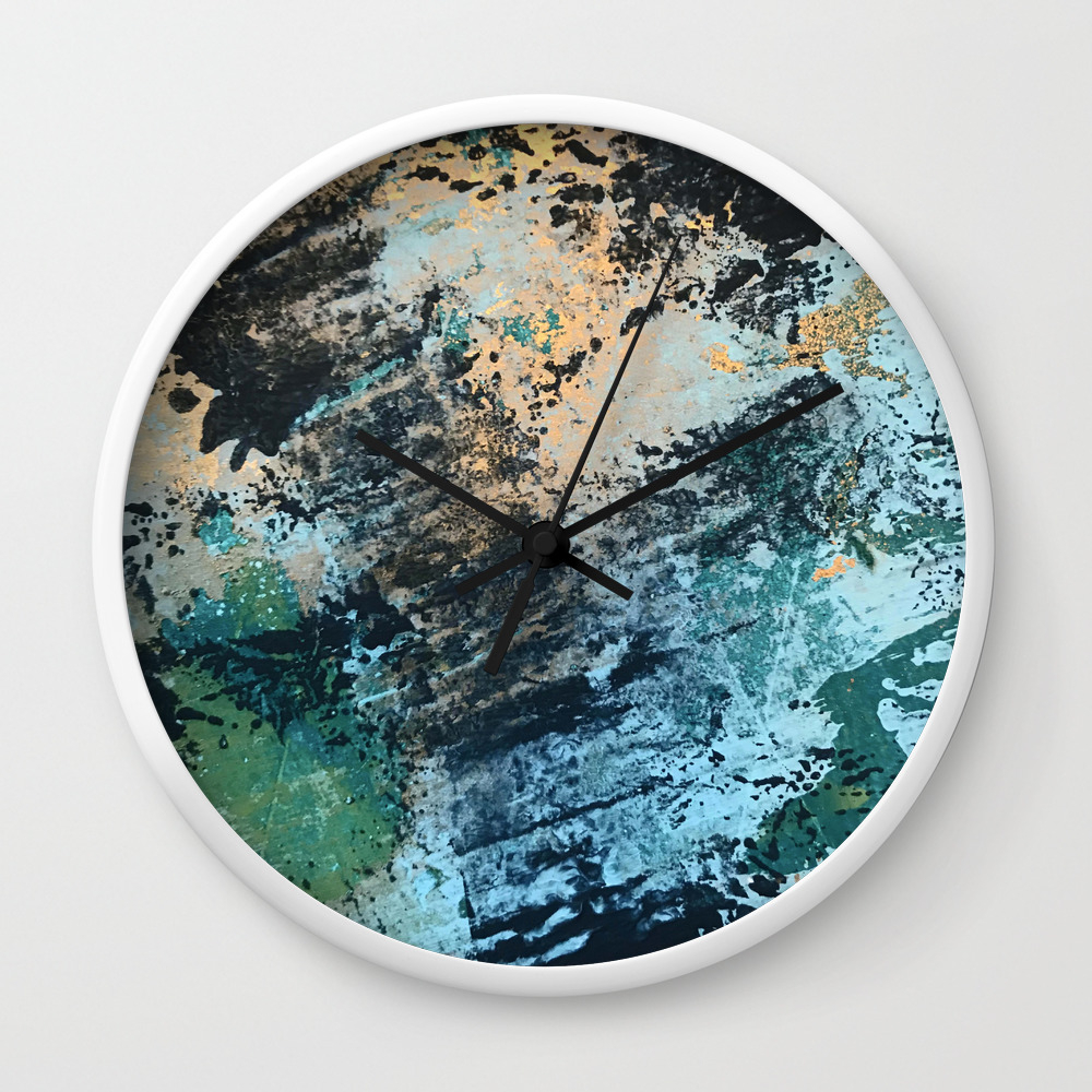 Reflection An Abstract Ocean Scene In Blues Greens And Gold