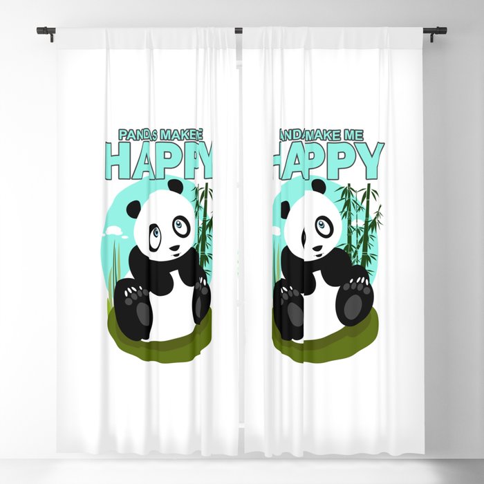 Pandas Make Me Happy Blackout Curtain