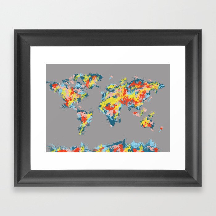 World Map Framed Art Print By Bekimart