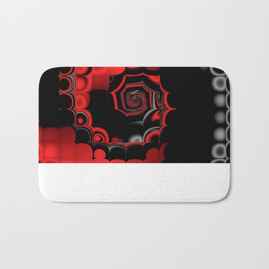 TGS Fractal Abstract in Red and Black Bath Mat