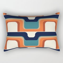 Mid-Century Modern Meets 1970s Orange & Blue Rectangular Pillow