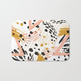 Strokes of abstract geometric shapes Bath Mat