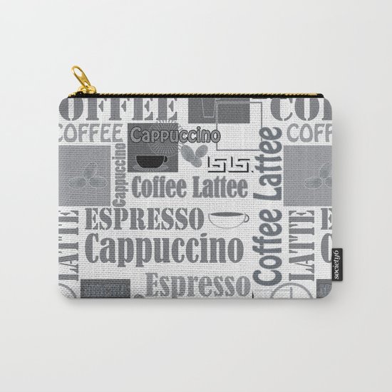 Black and white pattern. "Favourite coffee " Carry-All Pouch