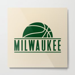 Milwaukee basketball modern logo cream Metal Print