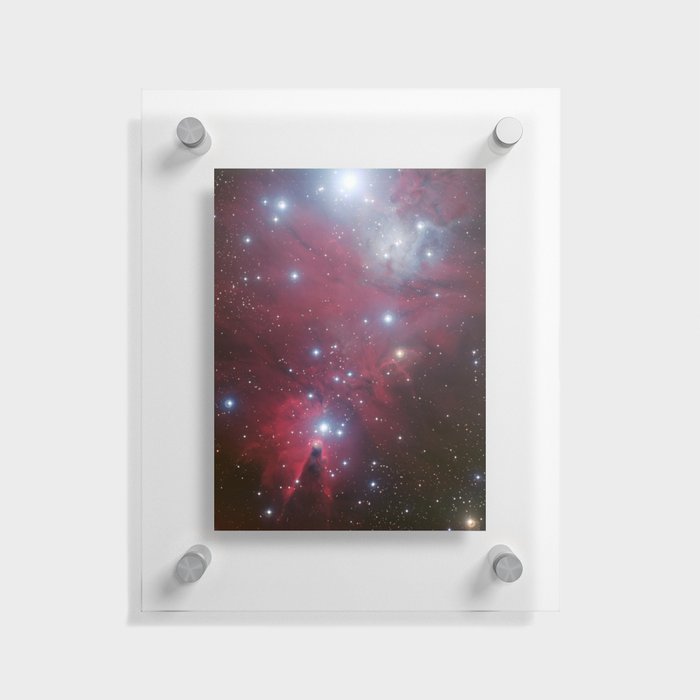 Cone Nebula and Christmas Tree Cluster Floating Acrylic Print