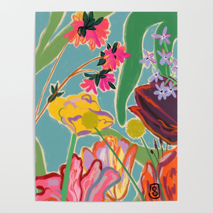 COLOURFUL TULIPS MEDITATION Poster