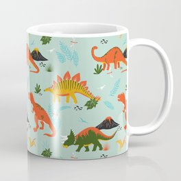 Jurassic Dinosaurs in Blue + Red Mug