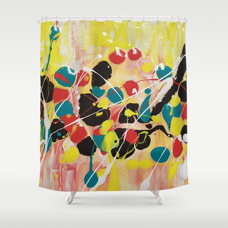 Happy Fun And Colorful Abstract Shower Curtain By Bringingspring
