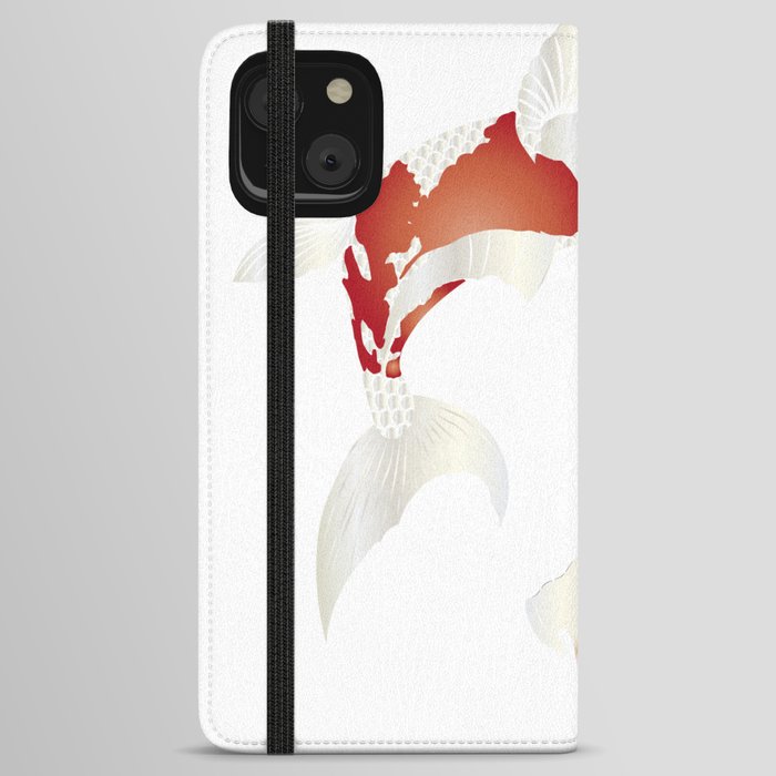 Japanese style two artistic carp iPhone Wallet Case