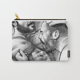 Exploration of Desire (Portrait of Rogan Richards) Carry-All Pouch | Muscle, Gayart, Beard, Chalk Charcoal, Hairy, Digital, Queer, Bear, Illustration, Drawing 