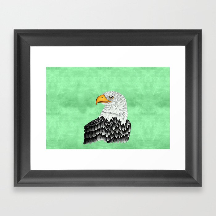 Bald eagle drawing Framed Art Print