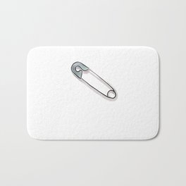 Safety Pin Bath Mat | Pin, Craft, Sewing, Drawing, Safetypin, Gray, Digital, Lineart 