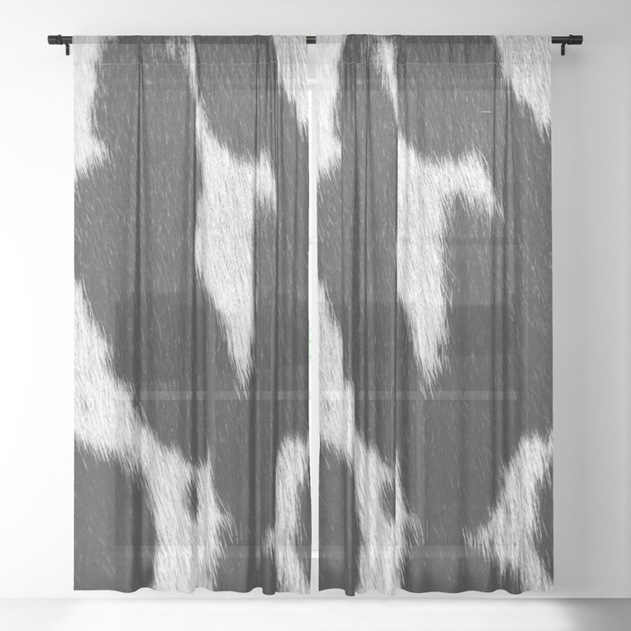 Primitive Scandinavian Animal Print (Cowhide) Sheer Curtain