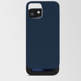 Dark Blue Gray Solid Color Pairs Pantone Titan 19-4128 TCX Shades of Blue Hues iPhone Card Case
