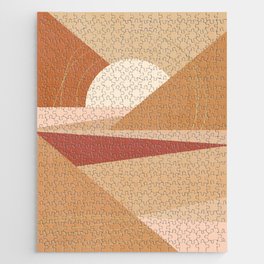 Golden Abstract Sunrise - Earthy  Jigsaw Puzzle