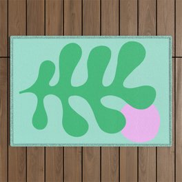 Matisse Poster 2. Leaf & Sun in Green & Pink Outdoor Rug
