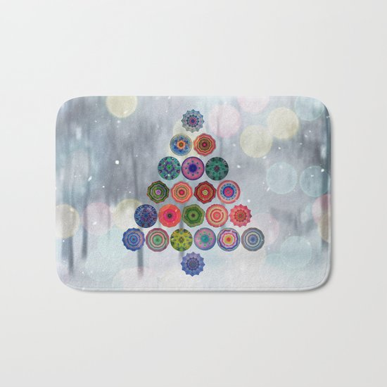 Abstract Christmas Tree Bath Mat