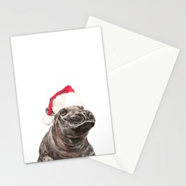 Christmas Baby Hippo Stationery Card
