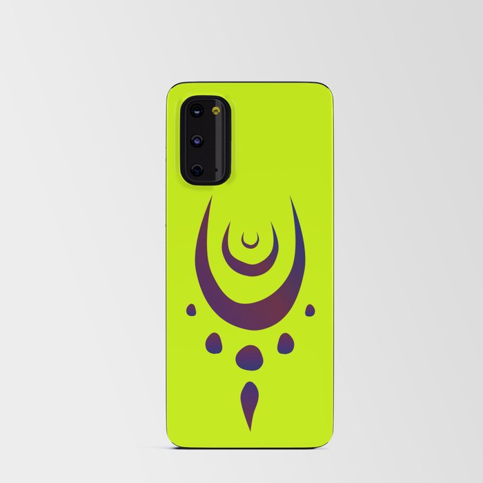 Purple dream catcher on a bright acid yellow background Android Card Case