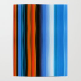 Blue And Orange Stripe Art - Purpose Poster