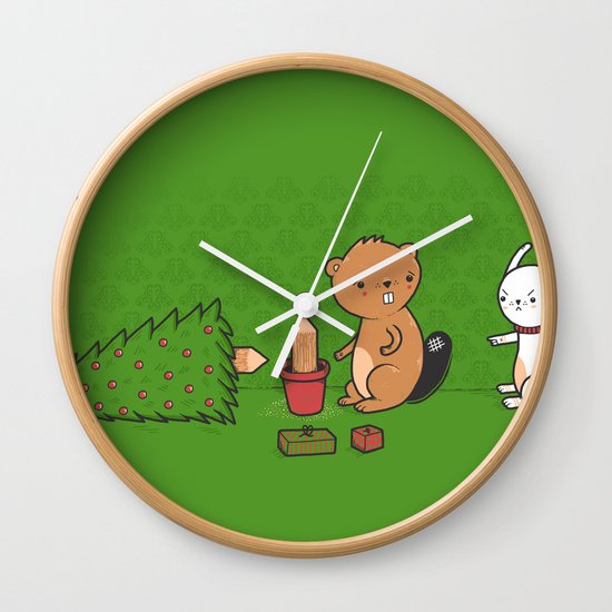 Beavers ruin Christmas Wall Clock