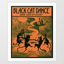 Black Cat Dance (1916) Art Print