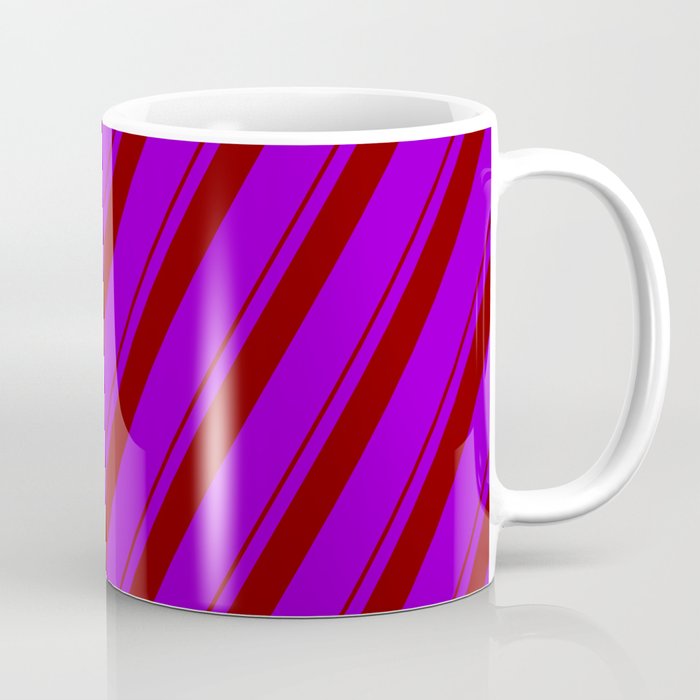 Maroon and Dark Violet Colored Lines/Stripes Pattern Coffee Mug