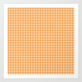 Gingham Plaid Pattern - Peach Orange Art Print
