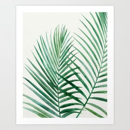 Emerald Green Palm Frond Watercolor Art Print