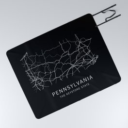Pennsylvania State Road Map Picnic Blanket