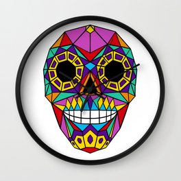 Mexican Skull - Day of the Dead - Colourful Wall Clock | Sugarskull, Mexico, Graphicdesign, Calavera, Sugar, Art, Digital, Colorfoul, Skeleton, Dead 