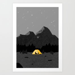 camping night Art Print