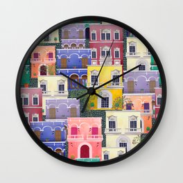 Puerto Rico architecture pattern in spring Wall Clock