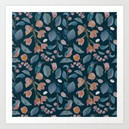 Pattern with kingfisher 3 Art Print