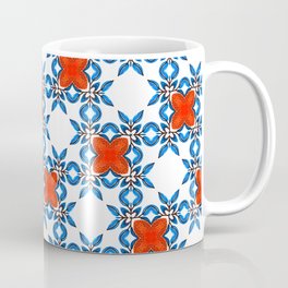 Moroccan Floral Tiles, Mandala Tribal Ethnic Kaleidoscope Pattern, Geometrical Bohemian Graphic Coffee Mug