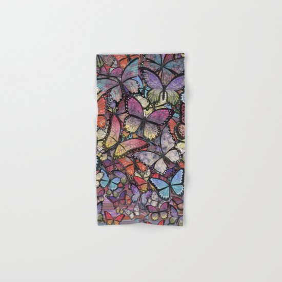 butterflies aflutter colorful version Hand & Bath Towel