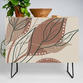 Modern abstract leaf brown Credenza