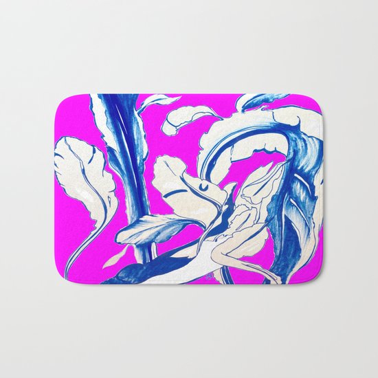 Plant in Blue Marker - Leaf of Life Miracle Leaf - FUCHSIA! Purple? Pink? Bath Mat