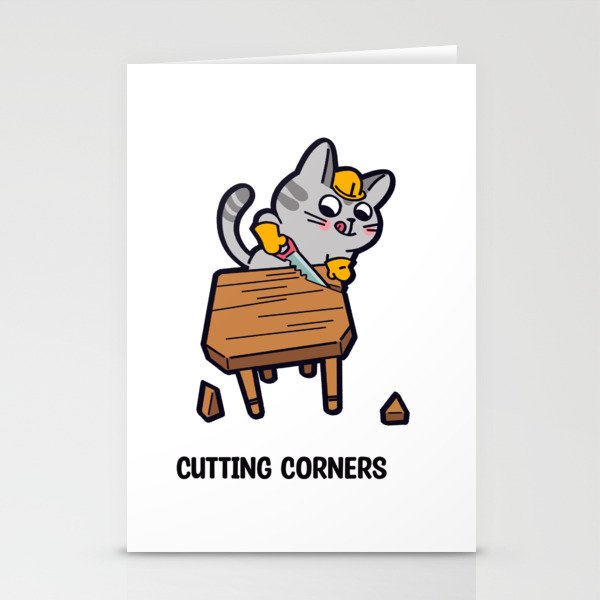 Cutting Corners Cat Stationery Cards