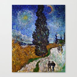 Vincent van Gogh - Road with Cypress and Star Canvas Print