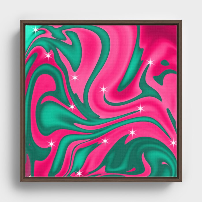 Watermelon Swirl Framed Canvas