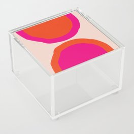 Curved Trajectories (Fuchsia Pink and Orange) Acrylic Box